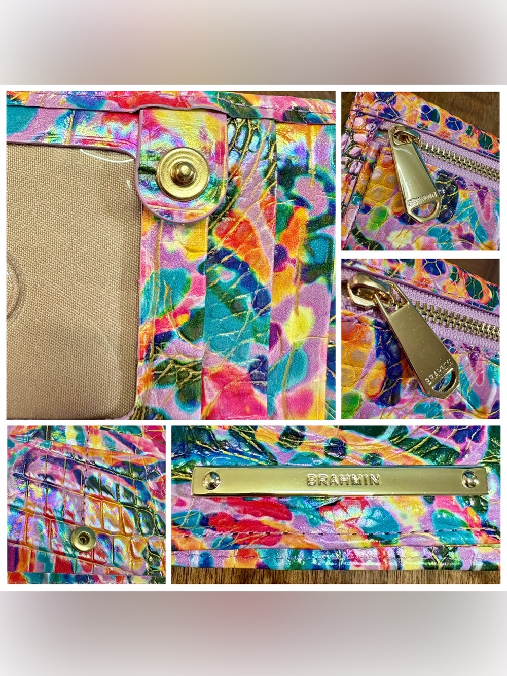 **SOLD**Brahmin NWOT Ady - Rainbow Reef - Iridescent - Holographic - FRONT EYE - Picture 5 of 13